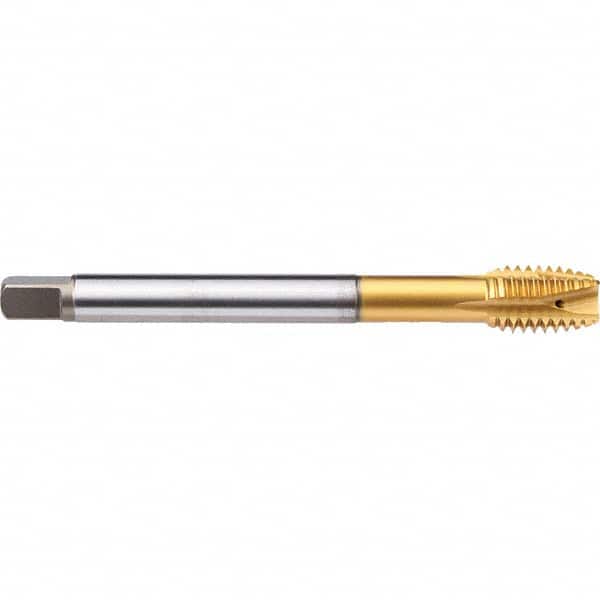 Emuge - M24x3.00 Metric 6H 4 Flute TiN-70 Finish Powdered Metal Spiral Point Tap - Industrial Tool & Supply