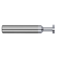0.1250″ (1/8″) Cutter Diameter × 0.0620″ (1/16″) Width × 0.1870″ (3/16″) Neck Length Carbide Square Standard Keyseat Cutter Non-Ferrous, 4 Flutes, TiB2 Coated