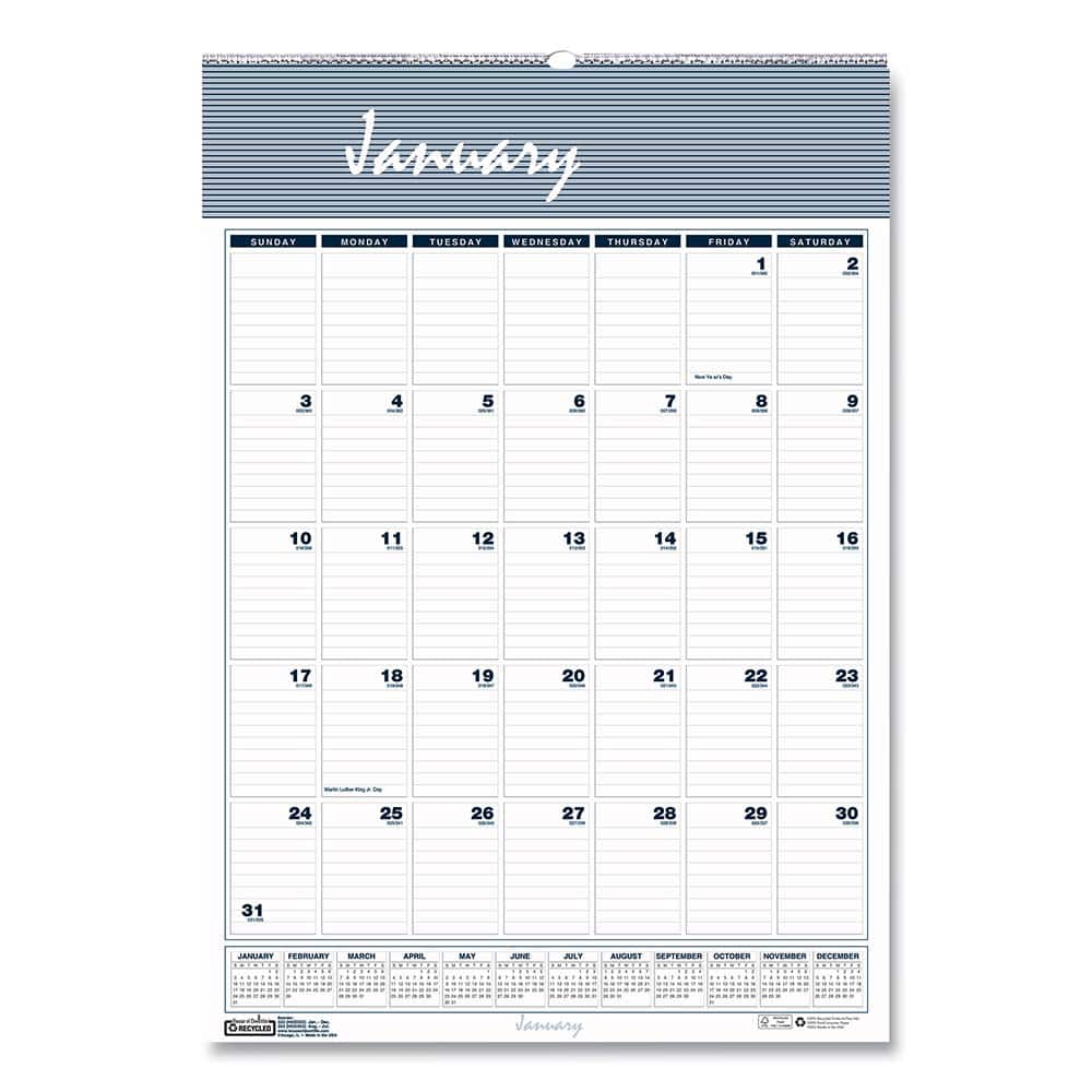 House of Doolittle - Note Pads, Writing Pads & Notebooks Writing Pads & Notebook Type: Wall Calendar Size: 12 x 17 - Industrial Tool & Supply