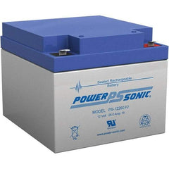 Power-Sonic - Lead-Acid, Quick-Disconnect Tab Terminal, 12 Volt, 26 Amp, Lead Rechargeable Battery - 1/4" Tab Width x 0.8mm Tab Thickness, 6.97" Wide x 4.92" High x 6.56" Deep - Industrial Tool & Supply