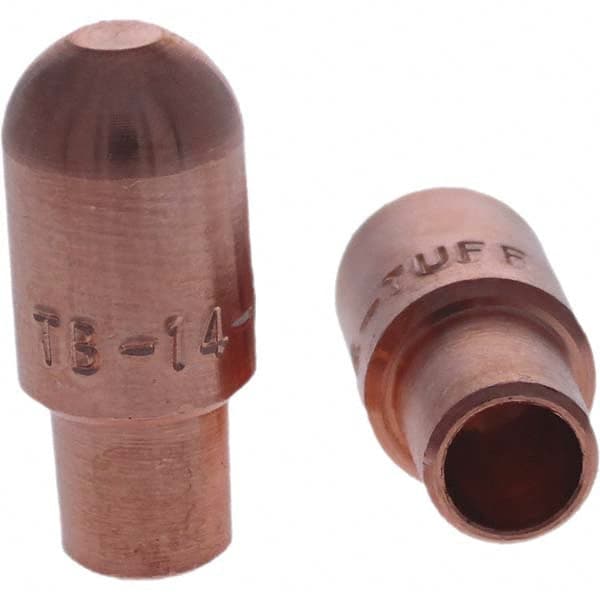 Tuffaloy - Spot Welder Tips For Use With: 4RW Cap Taper Electrode Holder Type: Male Cap B Nose (Dome) - Industrial Tool & Supply