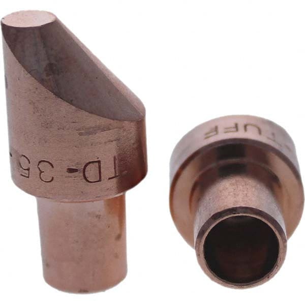 Tuffaloy - Spot Welder Tips For Use With: 5RW Cap Taper Electrode Holder Type: Male Cap D Nose (Offset) - Industrial Tool & Supply