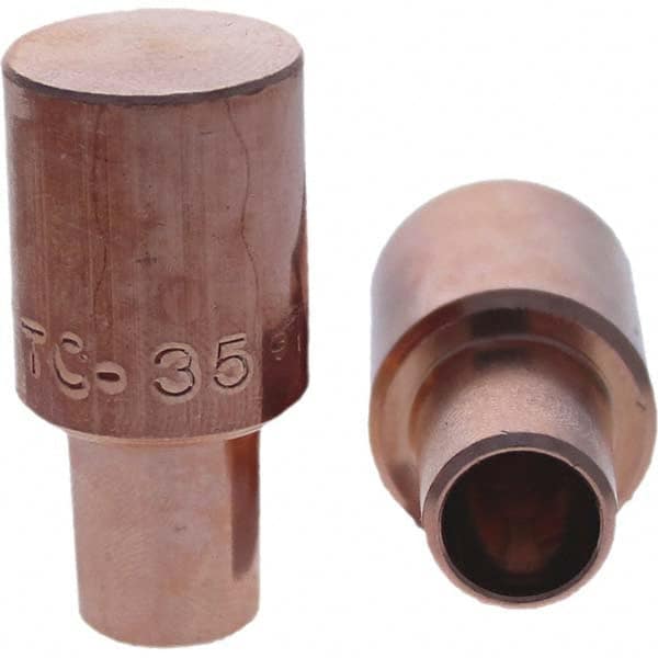 Tuffaloy - Spot Welder Tips For Use With: 5RW Cap Taper Electrode Holder Type: Male Cap C Nose (Flat) - Industrial Tool & Supply