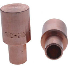 Tuffaloy - Spot Welder Tips For Use With: 5RW Cap Taper Electrode Holder Type: Male Cap C Nose (Flat) - Industrial Tool & Supply