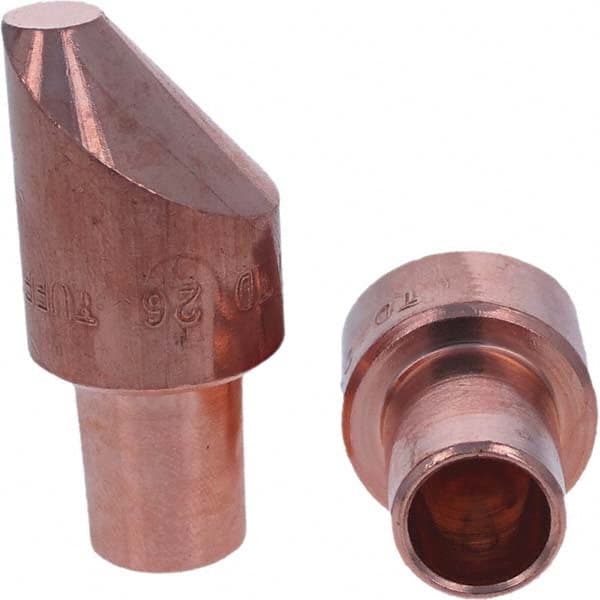 Tuffaloy - Spot Welder Tips For Use With: 7RW Cap Taper Electrode Holder Type: Male Cap D Nose (Offset) - Industrial Tool & Supply