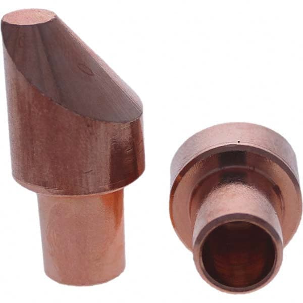 Tuffaloy - Spot Welder Tips For Use With: 5RW Cap Taper Electrode Holder Type: Male Cap D Nose (Offset) - Industrial Tool & Supply