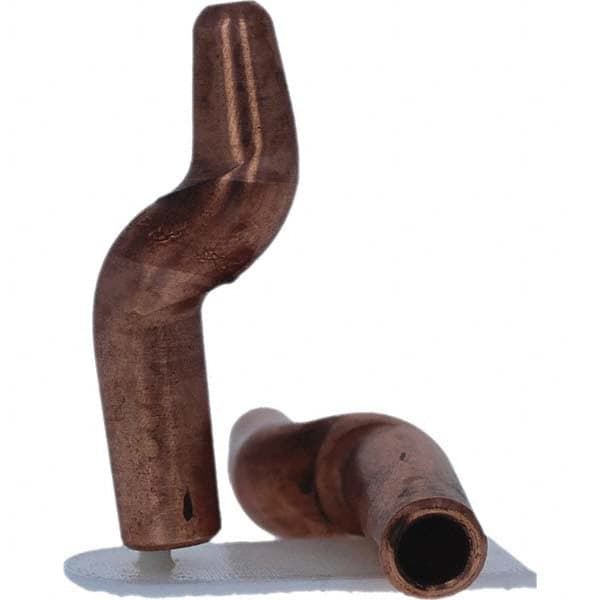 Tuffaloy - Spot Welder Tips For Use With: 3RW Electrode Holder Type: Double Bend Tip A Nose (Pointed) - Industrial Tool & Supply