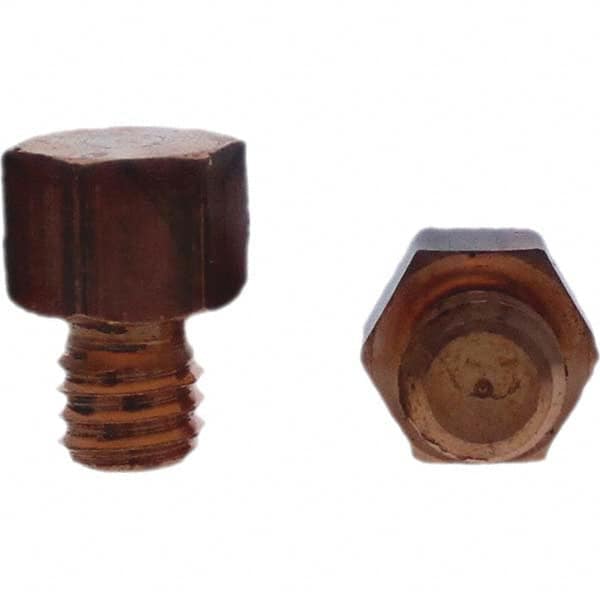 Tuffaloy - Spot Welder Tips For Use With: 3/8-16 Threaded Electrode Holder Type: Threaded Tip C Nose (Flat) - Industrial Tool & Supply
