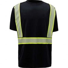 GSS Safety - Size 4XL Black & Silver High Visibility Short Sleeve T-Shirt - Industrial Tool & Supply