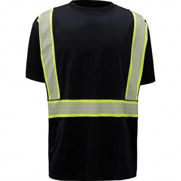 GSS Safety - Size L Black & Silver High Visibility Short Sleeve T-Shirt - Industrial Tool & Supply