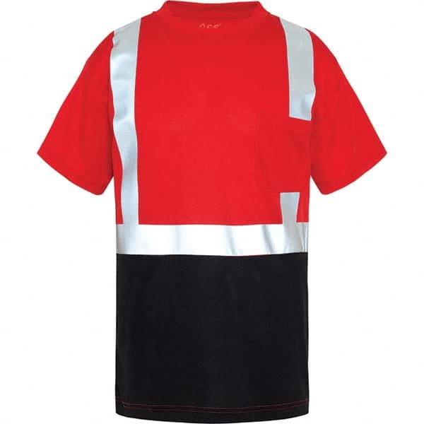 GSS Safety - Size 4XL Red, Black & Silver High Visibility Short Sleeve T-Shirt - Industrial Tool & Supply