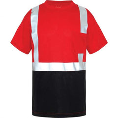 GSS Safety - Size 4XL Red, Black & Silver High Visibility Short Sleeve T-Shirt - Industrial Tool & Supply