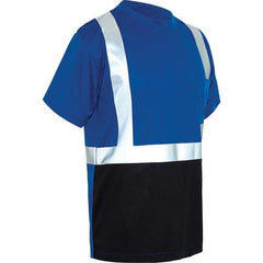 GSS Safety - Size L Blue, Black & Silver High Visibility Short Sleeve T-Shirt - Industrial Tool & Supply