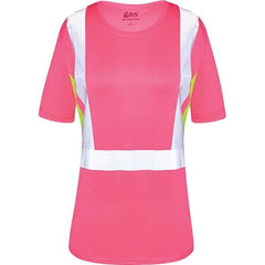 GSS Safety - Size 5XL Pink, Lime & Silver High Visibility Short Sleeve T-Shirt - Industrial Tool & Supply