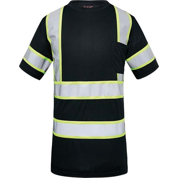 GSS Safety - Size 3XL Black & Silver High Visibility Short Sleeve T-Shirt - Industrial Tool & Supply