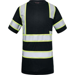 GSS Safety - Size L Black & Silver High Visibility Short Sleeve T-Shirt - Industrial Tool & Supply