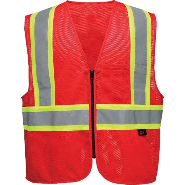 GSS Safety - Size L/XL Red Mesh General Purpose High Visibility Vest - Industrial Tool & Supply