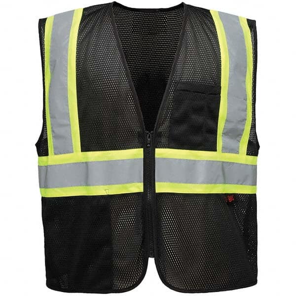 GSS Safety - Size L/XL Black Mesh General Purpose High Visibility Vest - Industrial Tool & Supply