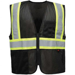 GSS Safety - Size L/XL Black Mesh General Purpose High Visibility Vest - Industrial Tool & Supply