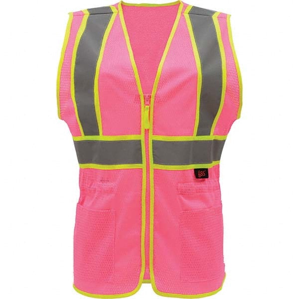 GSS Safety - Size L/XL Pink Mesh General Purpose High Visibility Vest - Industrial Tool & Supply