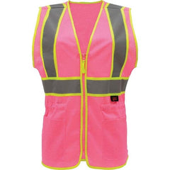 GSS Safety - Size L/XL Pink Mesh General Purpose High Visibility Vest - Industrial Tool & Supply