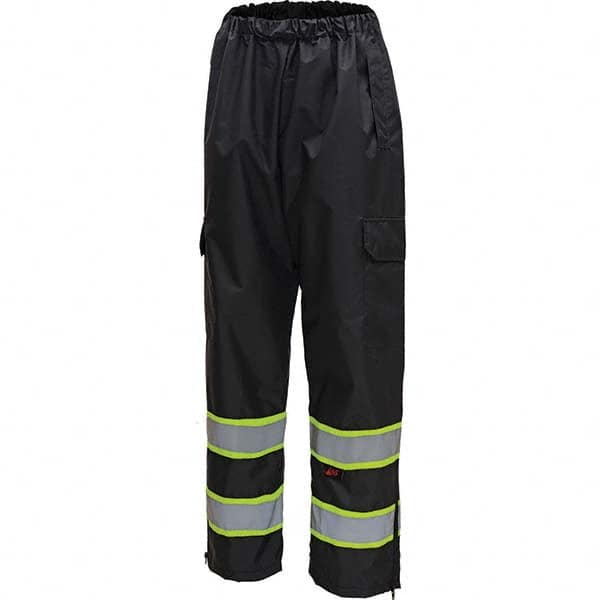 GSS Safety - Size 4X/5XL Black Waterproof Rain Pants - Industrial Tool & Supply