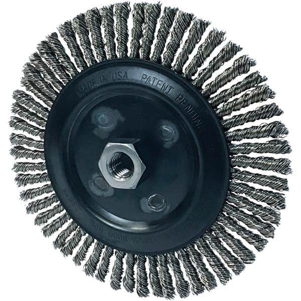 Osborn - 7" OD, 5/8-11 Arbor Hole, Stringer Bead Stainless Steel Wheel Brush - Industrial Tool & Supply