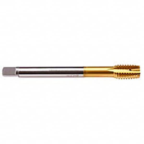 Emuge - 9/16-12 UNC 2BX 4 Flute TiN Finish HSS-E Spiral Point Tap - Industrial Tool & Supply