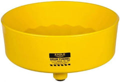 Eagle - 7" High x 18" Diam, Polyethylene, Drum Funnel with Brass Screen - 30 to 55 Gal Drum/Pail Capacity - Industrial Tool & Supply