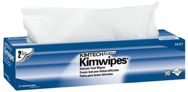 Kimtech - Dry Clean Room/Lab/Critical Task Wipes - Pop-Up, 16-5/8" x 14-3/4" Sheet Size, White - Industrial Tool & Supply