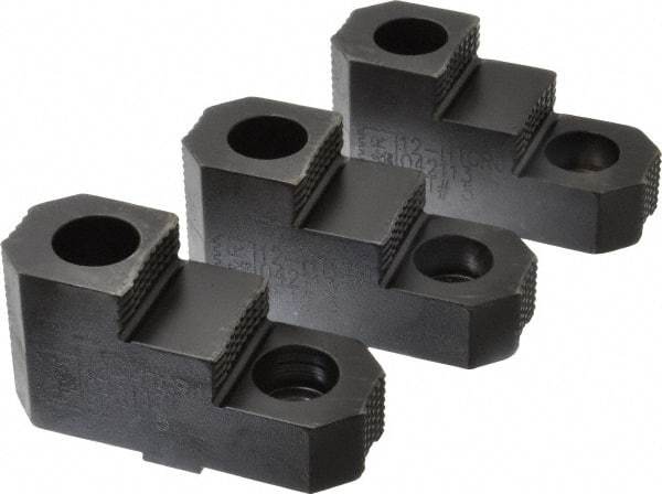 H & R Manufacturing - 12" Max Chuck Diam Compatibility, Mild Carburized Steel Tongue & Groove Hard Lathe Top Jaws - 2 Steps, 1/2" Groove Width, 1-3/4" Wide x 4.55" Long x 2-15/32" High - Industrial Tool & Supply