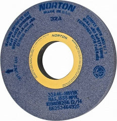Norton - 16" Diam x 5" Hole x 1-1/2" Wide Centerless & Cylindrical Grinding Wheel - 46 Grit, Aluminum Oxide, Type 1, Coarse Grade, Vitrified Bond, No Recess - Industrial Tool & Supply