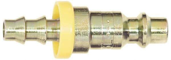 Coilhose Pneumatics - Lock-On Hose Barb Industrial Pneumatic Hose Connector - Plated Steel, 1/4" Body Diam, 1/4" Hose ID - Industrial Tool & Supply