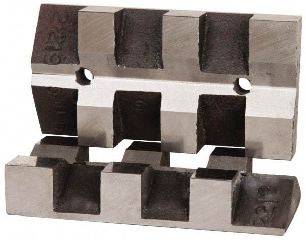 Heinrich - 4" Wide, V-Groove Vise Jaw - Ductile Iron, Fixed Jaw, Compatible with DA-2200-SC Vises - Industrial Tool & Supply