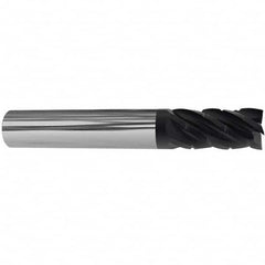 Accupro - 3/8" Diam 5 Flute Solid Carbide 0.02" Corner Radius End Mill - Industrial Tool & Supply