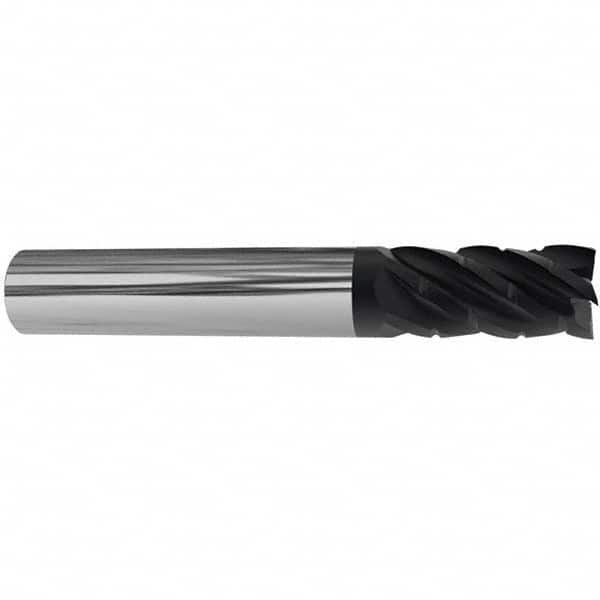 Accupro - 3/8" Diam 5 Flute Solid Carbide 0.03" Corner Radius End Mill - Industrial Tool & Supply