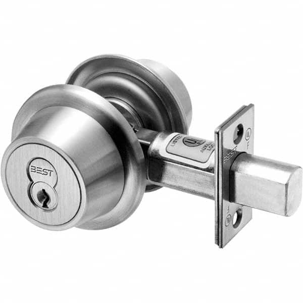 Best - Deadbolts Type: Heavy-Duty Double Cylinder Door Thickness Range: 1-3/4-2 - Industrial Tool & Supply