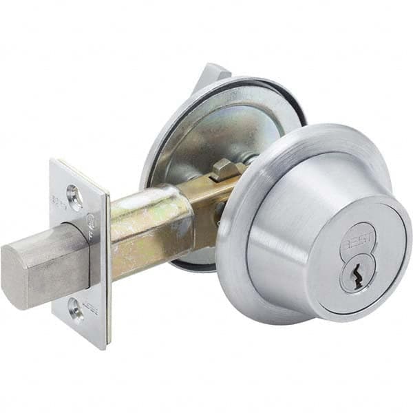 Best - Deadbolts Type: Heavy-Duty Single Cylinder Door Thickness Range: 1-3/4-2 - Industrial Tool & Supply