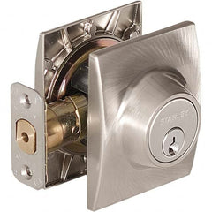 Stanley - Deadbolts Type: Single Cylinder Door Thickness Range: 1-3/8 - 1-3/4 - Industrial Tool & Supply