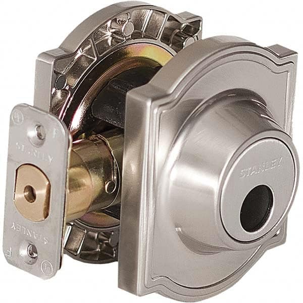 Stanley - Deadbolts Type: Single Cylinder Door Thickness Range: 1-3/8 - 1-3/4 - Industrial Tool & Supply