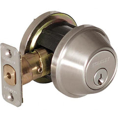 Stanley - Deadbolts Type: Single Cylinder Door Thickness Range: 1-3/8 - 1-3/4 - Industrial Tool & Supply