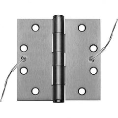 Stanley - 4-1/2" Long x 4-1/2" Wide Grade 1 Steel Full Mortise, Concealed Electric Commercial Hinge - Industrial Tool & Supply