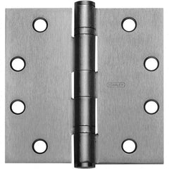 Stanley - 4" Long x 4-1/2" Wide Grade 1 Brass Full Mortise Ball Bearing Commercial Hinge - Industrial Tool & Supply