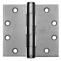 Stanley - 4-1/2" Long x 4-1/2" Wide Grade 1 304 Stainless Steel Full Mortise Ball Bearing Commercial Hinge - Industrial Tool & Supply