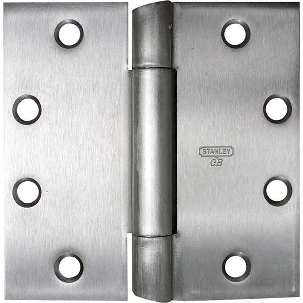 Stanley - 4-1/2" Long x 4-1/2" Wide Grade 1 Steel Full Mortise Ball Bearing Commercial Hinge - Industrial Tool & Supply