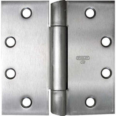 Stanley - 4-1/2" Long x 4-1/2" Wide Grade 1 Steel Full Mortise Ball Bearing Commercial Hinge - Industrial Tool & Supply