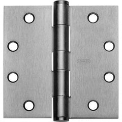 Stanley - 4" Long x 4" Wide Grade 1 Steel Full Mortise Commercial Hinge - Industrial Tool & Supply