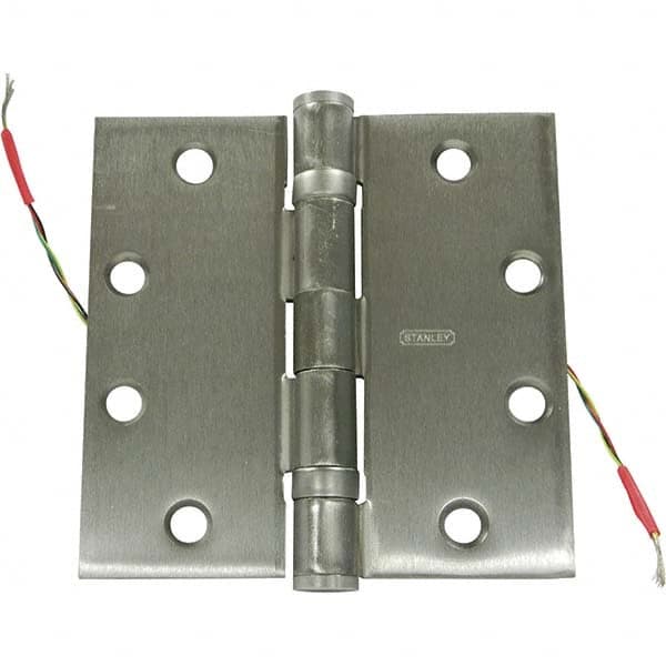 Stanley - 4" Long x 4-1/2" Wide Grade 1 Steel Full Mortise, Concealed Electric Commercial Hinge - Industrial Tool & Supply