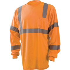 OccuNomix - Size S Hi-Vis Orange High Visibility Long Sleeve T-Shirt - Industrial Tool & Supply
