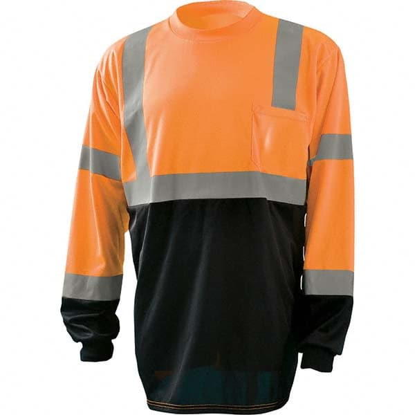 OccuNomix - Size M Hi-Vis Orange & Black High Visibility Long Sleeve T-Shirt - Industrial Tool & Supply
